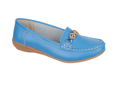 Kasbah Gold Trim Loafers - AZURE BLUE - Rathwood Store