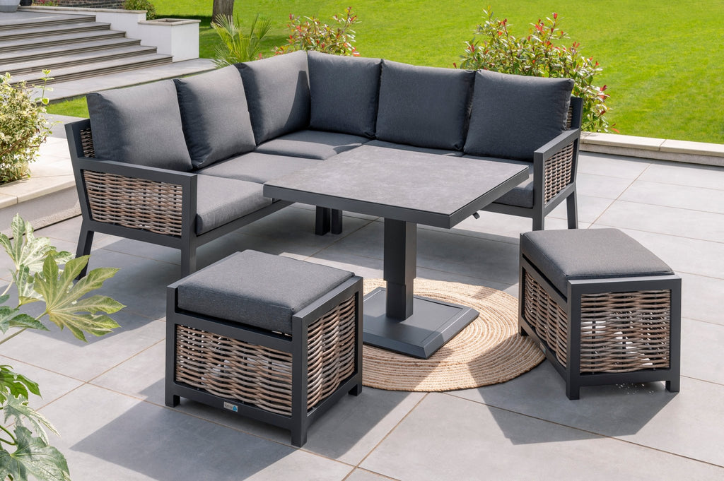 Langham Mini Corner Sofa Set with Gas Height Adjustable Table - Rathwood Store