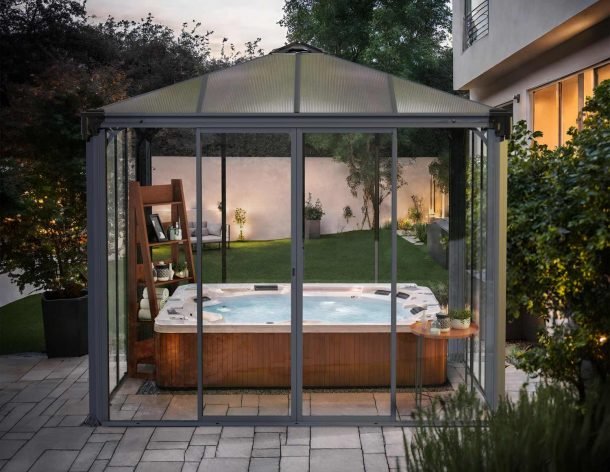 Ledro 10 ft. x. 10 ft. Enclosed Gazebo Kit - Grey Structure & Hybrid Panels - Rathwood Store