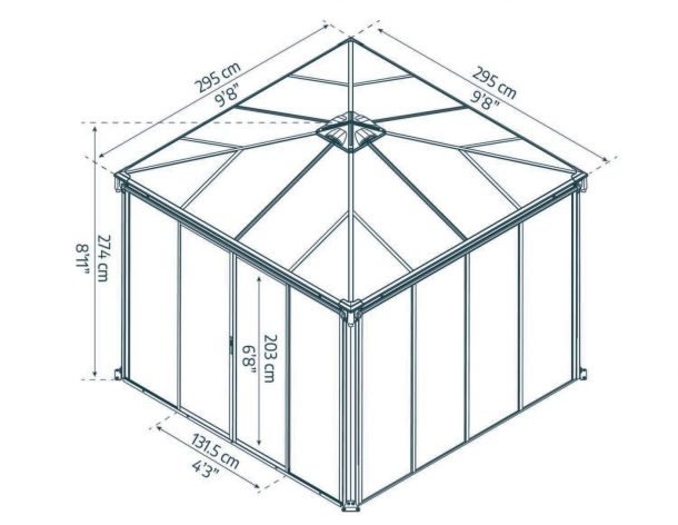 Ledro 10 ft. x. 10 ft. Enclosed Gazebo Kit - Grey Structure & Hybrid Panels - Rathwood Store