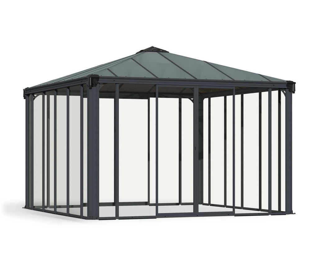 Ledro 12 ft. x. 12 ft. Enclosed Gazebo Kit - Grey Structure & Hybrid Panels - Rathwood Store