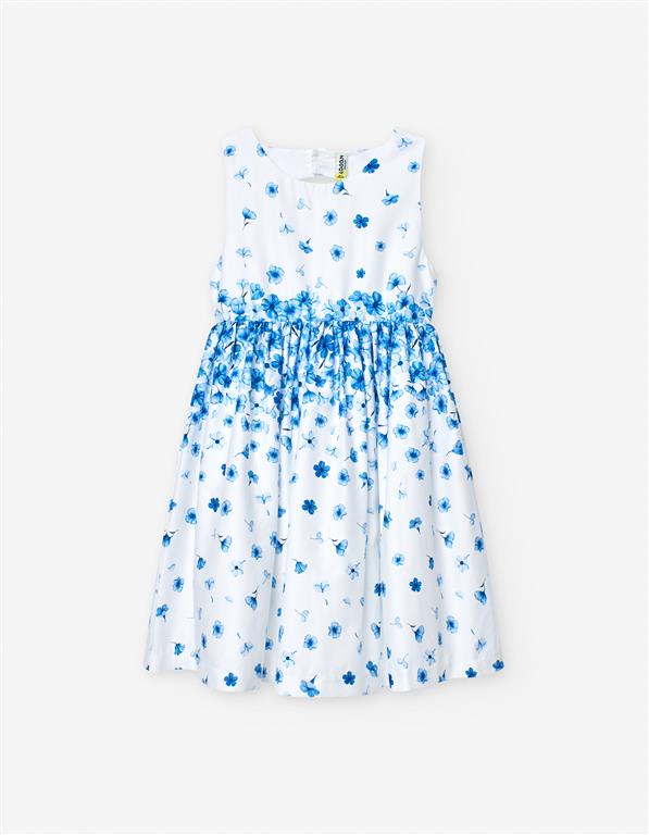 Losan Dress SS25 - White w/Blue Flowers - Rathwood Store