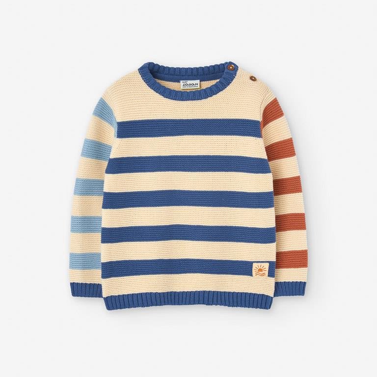 Losan Knitted Sweater SS25 - Blue Stripe - Rathwood Store