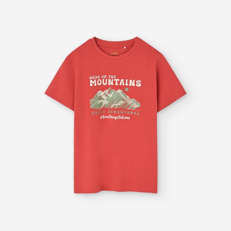 Losan T-Shirt SS25 - Red 'Mountains' - Rathwood Store