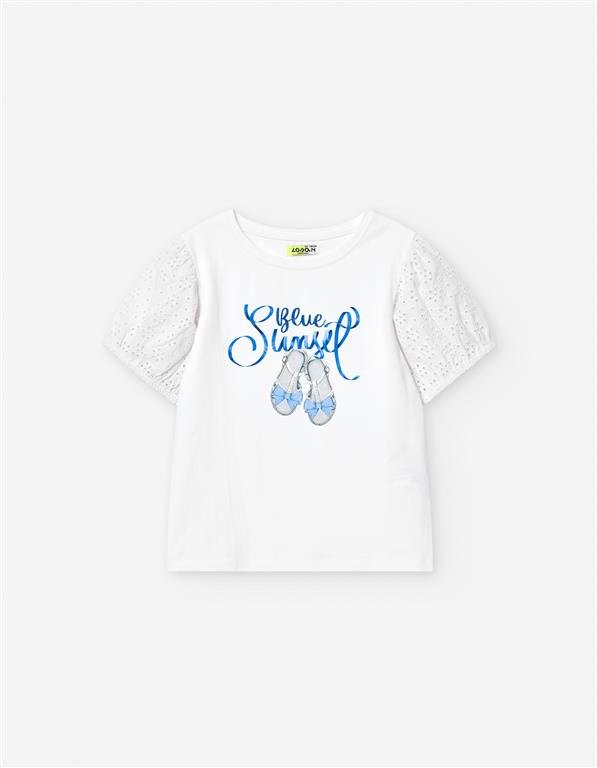 Losan T-Shirt SS25 - White 'Blue Summer' - Rathwood Store