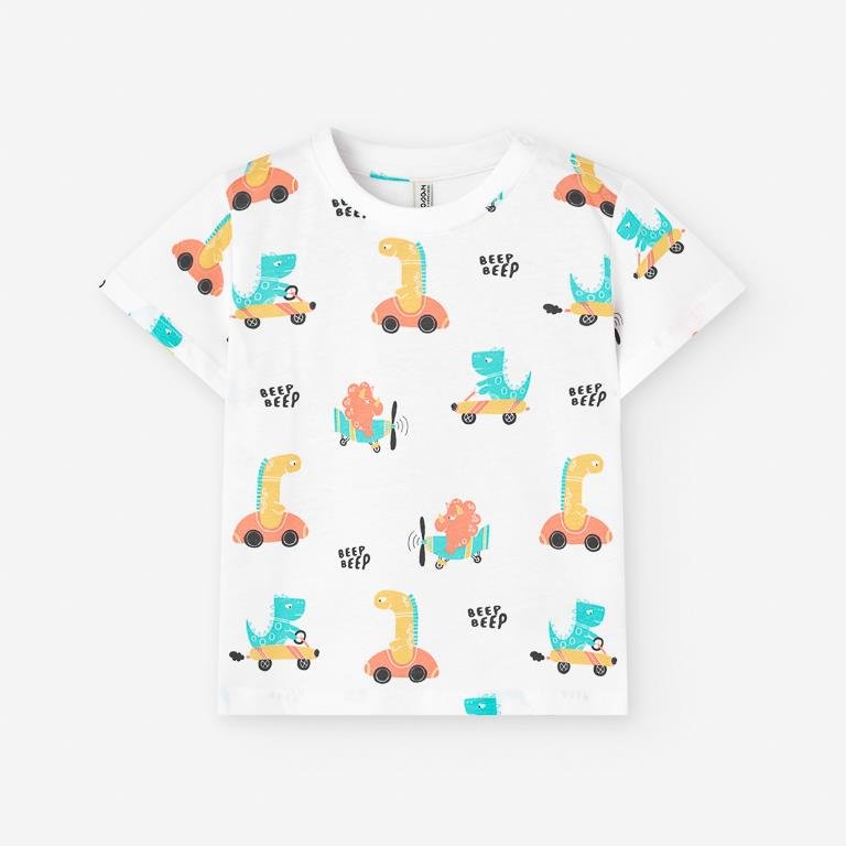 Losan T-Shirt SS25 - White 'Dino Beep Beep' - Rathwood Store
