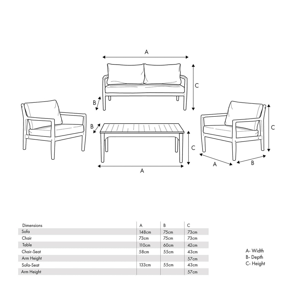 Malta Outdoor Seating Sofa Set - Rathwood Store