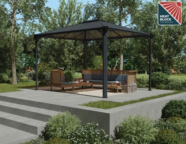 Martinique 10 ft. x 12 ft. Gazebo Kit - Grey Structure - Rathwood Store