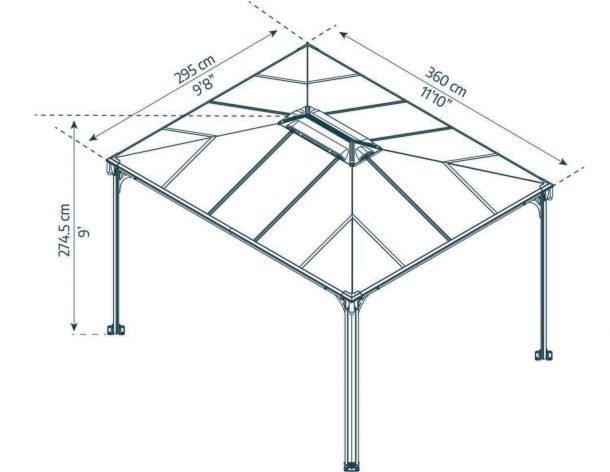 Martinique 10 ft. x 12 ft. Gazebo Kit - Grey Structure - Rathwood Store