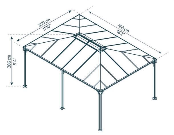 Martinique 12 ft. x 16 ft. Gazebo Kit - Grey Structure - Rathwood Store