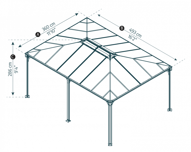 Martinique 12 ft. x 16 ft. Gazebo Kit - Grey Structure - Rathwood Store