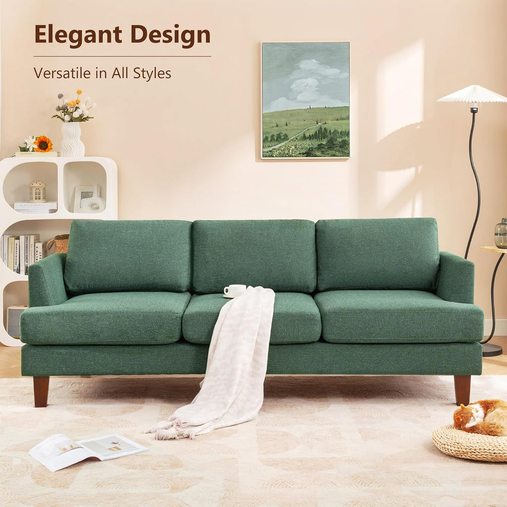 Mid Century Modern Design 3 - Seater Sofa Couch - Green - Rathwood Store