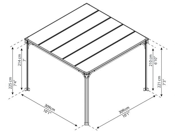 Milano 10 ft. x 10 ft. Gazebo Kit - Grey Structure - Rathwood Store