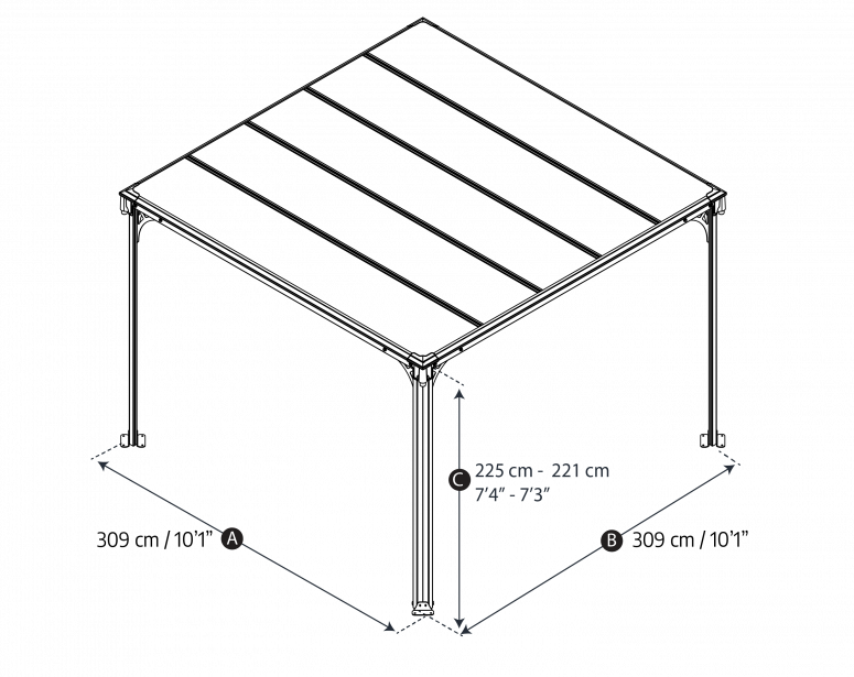 Milano 10 ft. x 10 ft. Gazebo Kit - Grey Structure - Rathwood Store