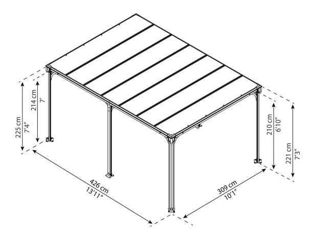 Milano 10 ft. x 14 ft. Gazebo Kit - Grey Structure - Rathwood Store