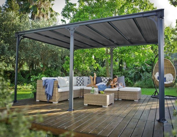Milano 10 ft. x 14 ft. Gazebo Kit - Grey Structure - Rathwood Store