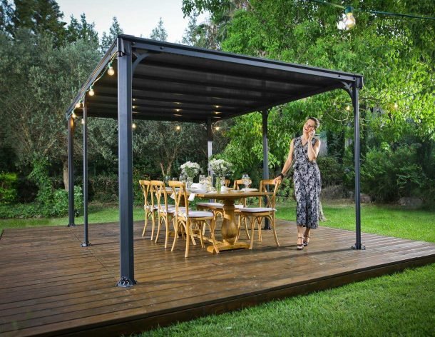 Milano 10 ft. x 14 ft. Gazebo Kit - Grey Structure - Rathwood Store