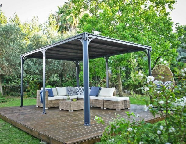 Milano 10 ft. x 14 ft. Gazebo Kit - Grey Structure - Rathwood Store
