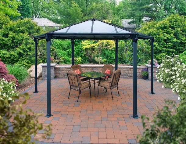 Monaco 13 ft. x 15 ft. Gazebo Kit - Grey Structure (139.7 sq. ft.) - Rathwood Store