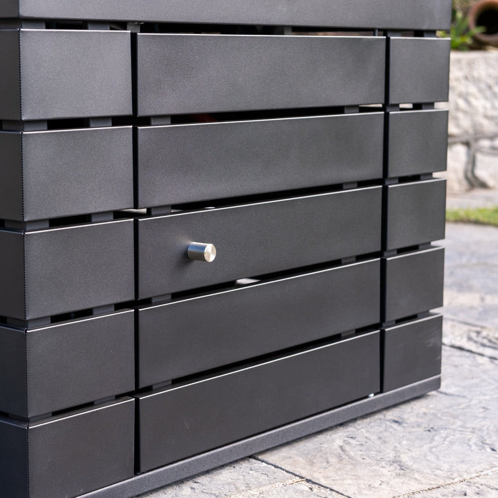 Muztag - Oslo Gas Firepit Table, 81x79x60cm (Black) - Rathwood Store
