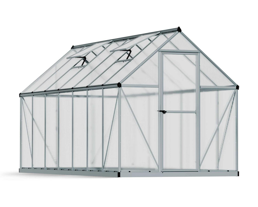 Mythos 6 ft. x 14 ft. Greenhouse Kit - Silver Structure & Twinwall Panels - Rathwood Store