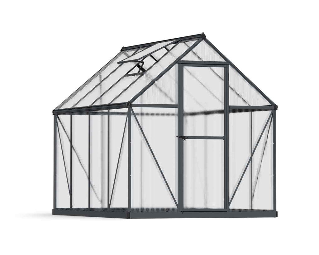 Mythos 6 ft. x 8 ft. Greenhouse Kit - Grey Structure & Twinwall Panels - Rathwood Store