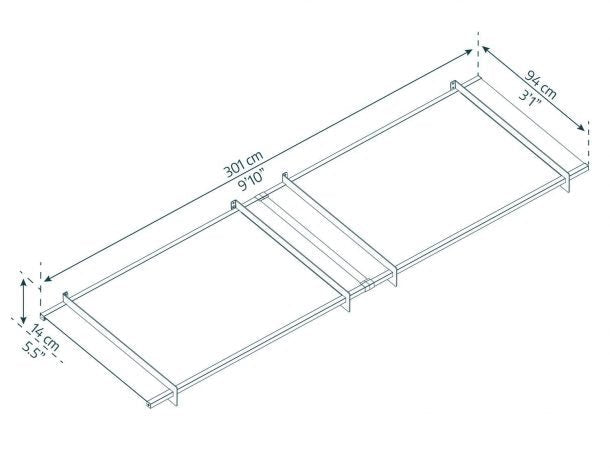 Nancy 3 ft. x 10 ft. Door Awning Kit - Grey Structure & Clear Panels - Rathwood Store
