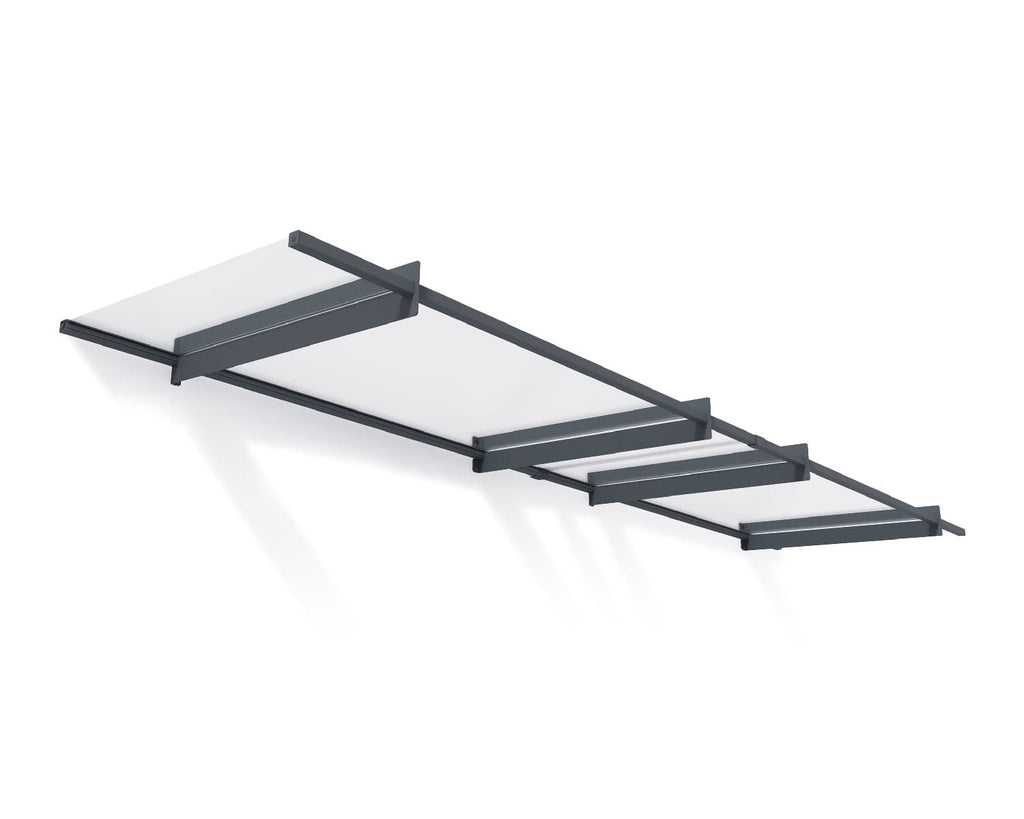 Nancy 3 ft. x 14 ft. Door Awning Kit - Grey Structure & Clear Panels - Rathwood Store