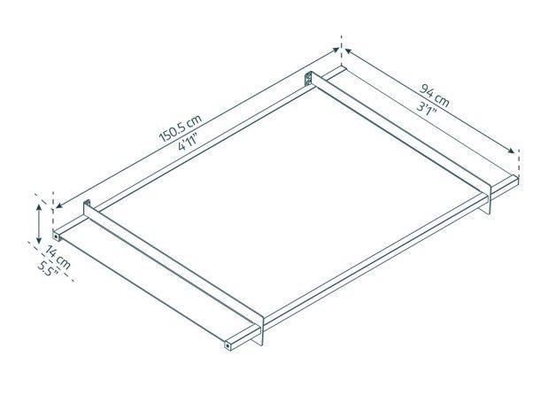 Nancy 3 ft. x 5 ft. Door Awning Kit - Grey Structure & Clear Panels - Rathwood Store