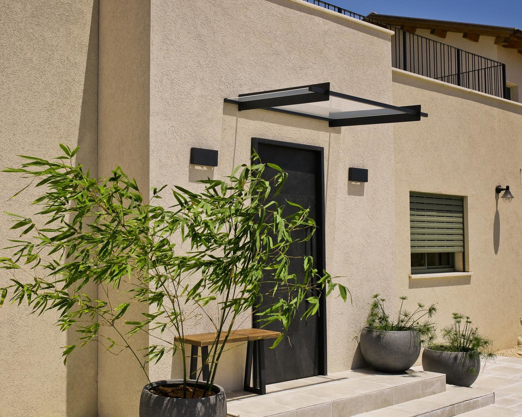 Nancy 3 ft. x 5 ft. Door Awning Kit - Grey Structure & Clear Panels - Rathwood Store