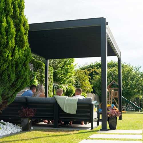 Nova - Titan Aluminium Pergola - 3m Square - Grey - Rathwood Store