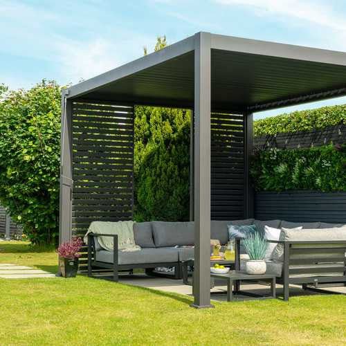 Nova - Titan Aluminium Pergola - 4m x 3m Rectangular - Grey - Rathwood Store