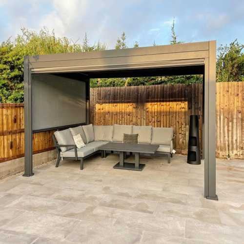 Nova - Titan Aluminium Pergola - 4m x 3m Rectangular - Grey - Rathwood Store