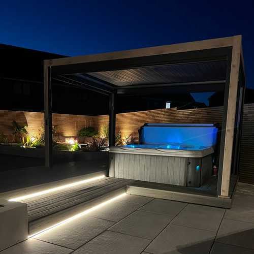 Nova - Titan Aluminium Pergola - 4m x 3m Rectangular - Wood Look - Rathwood Store