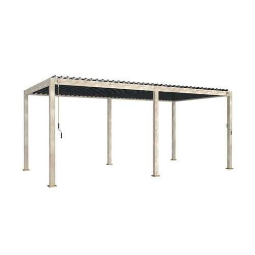 Nova - Titan Aluminium Pergola - 6m x 3m Rectangular - Wood Look - Rathwood Store