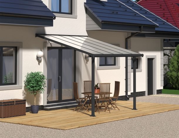 Olympia 10 ft. x 10 ft. Patio Cover Kit - White, Clear Twin wall - Rathwood Store
