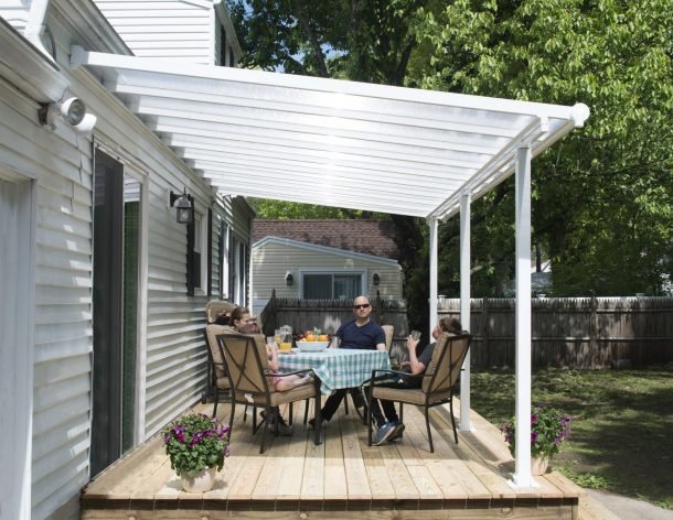 Olympia 10 ft. x 18 ft. Patio Cover Kit - Grey, Clear Twin wall - Rathwood Store