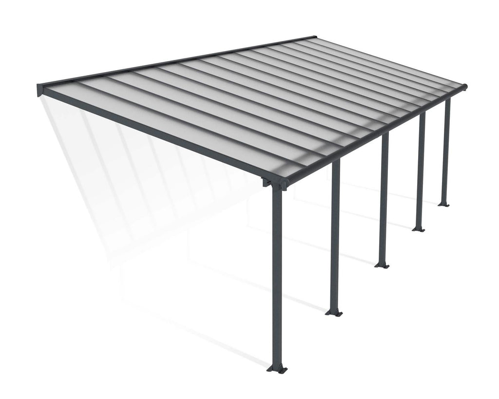 Olympia 10 ft. x 28 ft. Patio Cover Kit - Grey, Clear Twin wall - Rathwood Store