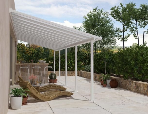 Olympia 10 ft. x 30 ft.Patio Cover Kit - White, Clear Twin wall - Rathwood Store