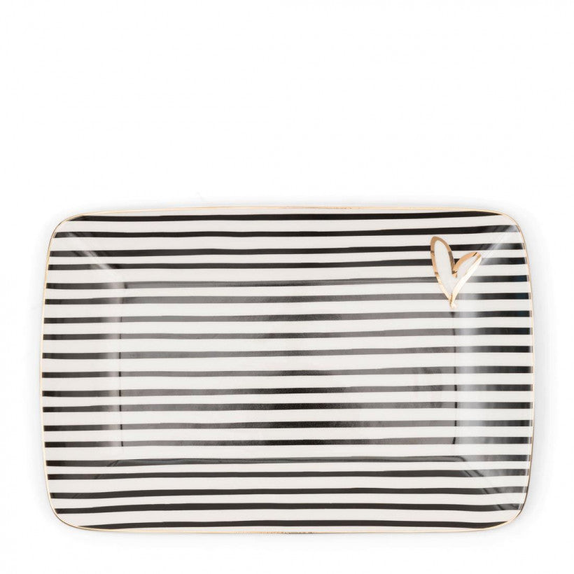 Dots & Stripes Heart Serving Plate