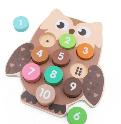 Woodland Owl Number Block Puzzle