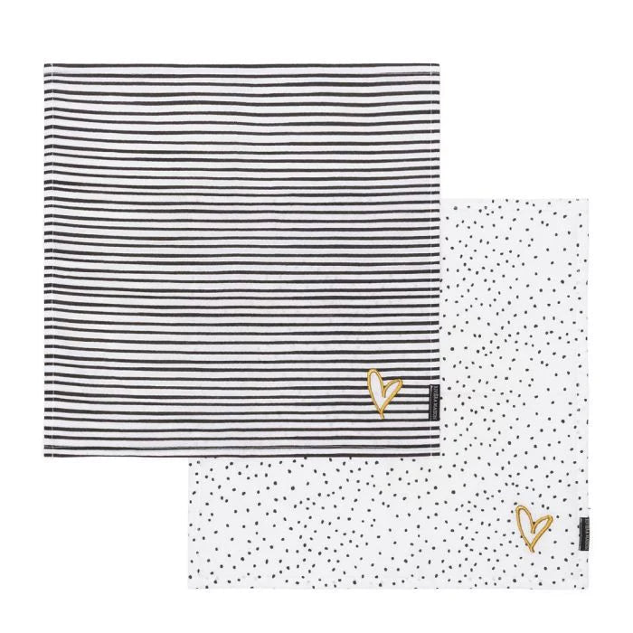 Dots & Stripes Heart Napkin 2 pieces