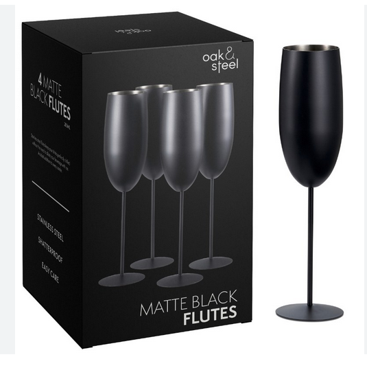 Champagne Flutes Set/4 - Matte Black