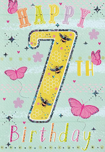 Birthday Card - Age 7 Butterflies