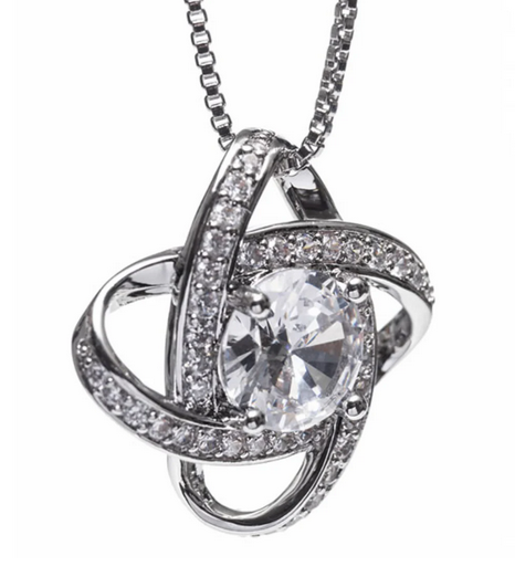 Silver Interlocking Diamond Pendant