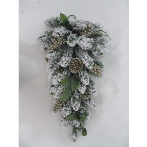 Flock Pine/Cone Door Hanger 60cm
