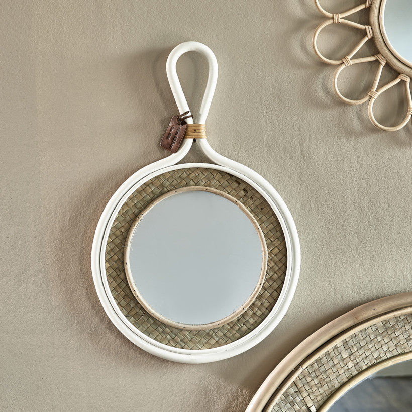 Natural Weave Round Mirror