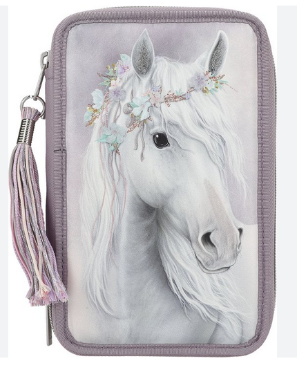 Miss Melody Triple Pencil Case - Fantasy Horses