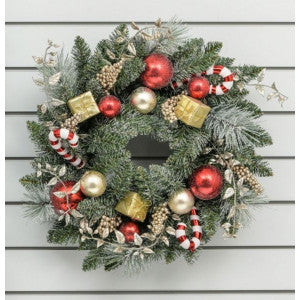 Candy Cane/Ball Wreath - 60cm
