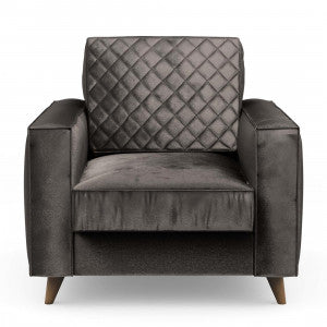 Kendall Armchair, velvet, grimaldi grey